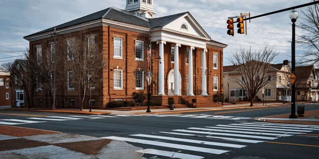 K.1757 an exterior view of a small town municipal courthouse fe62cfda 8552 44a6 a29b 7b2d4bb3eca6 0